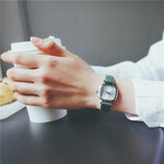 Vintage Leather Square Watch